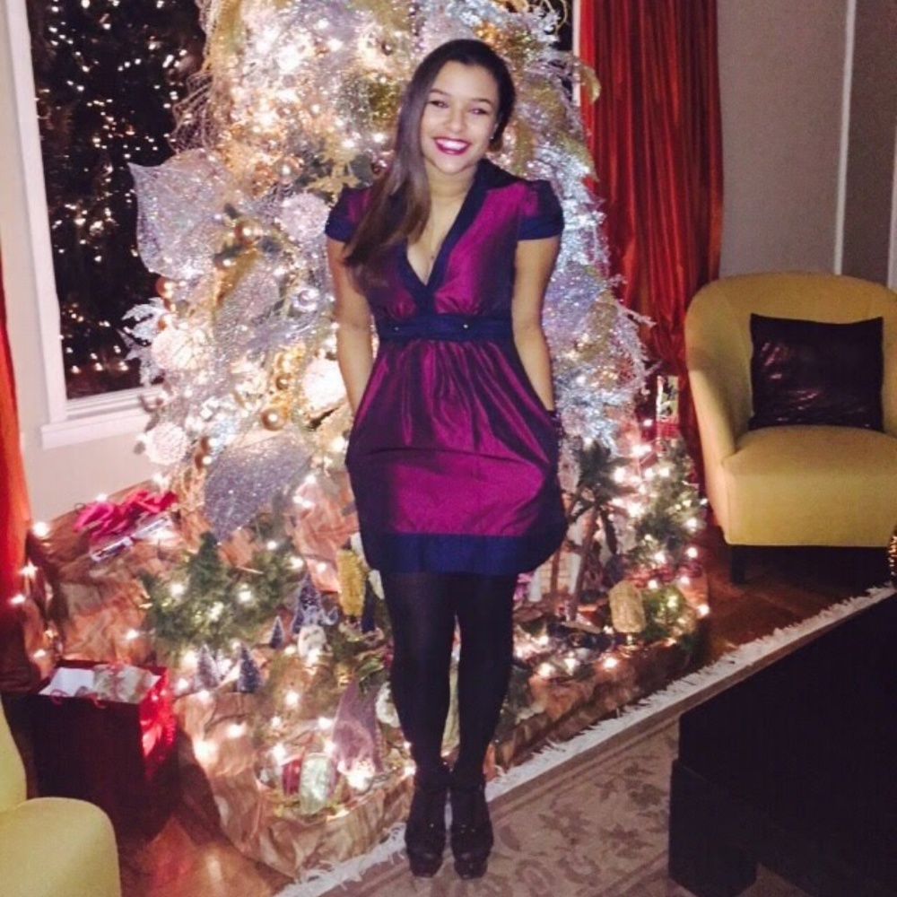 BCBG Maroon Dress w/ Black Details